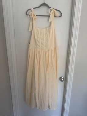 Women’s Cream Tie-Shoulder Sundress